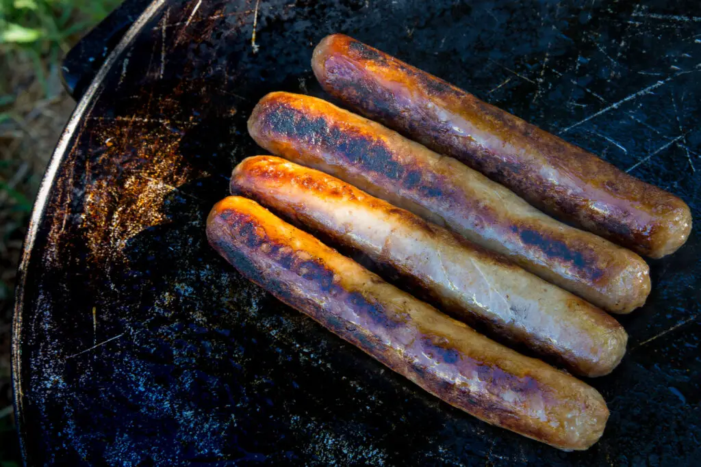 Sausages on the BBQ.