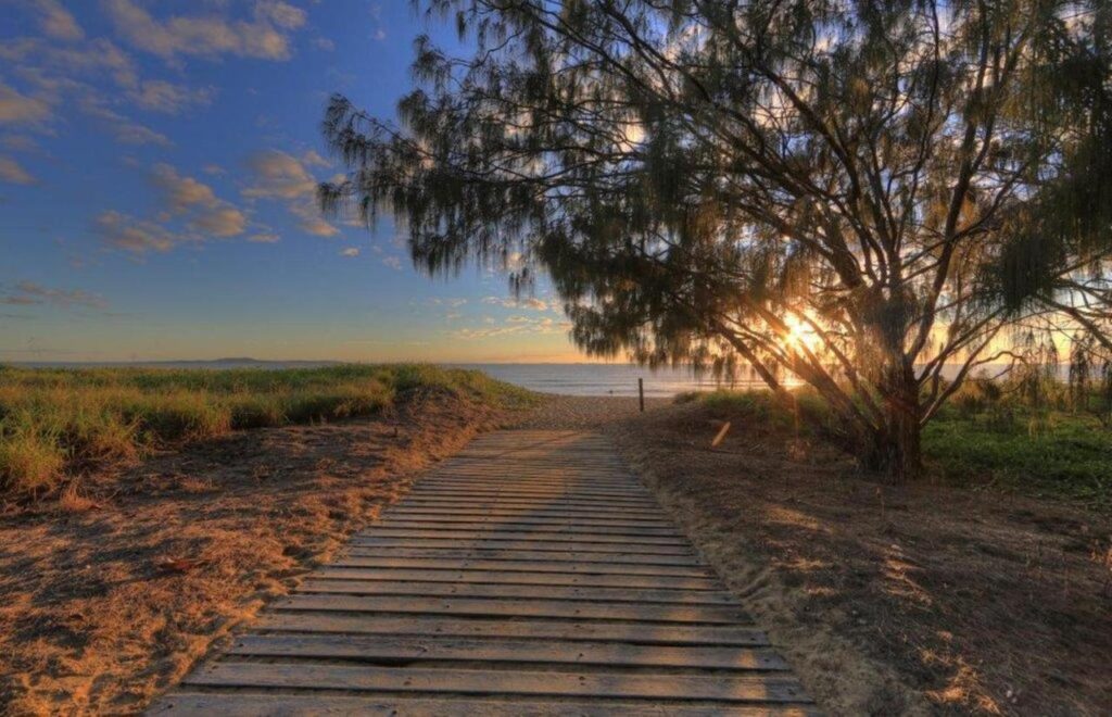 The pathway toward Tannum Sands Beach just a short walk from the grounds at Discovery Parks Tannum Sands