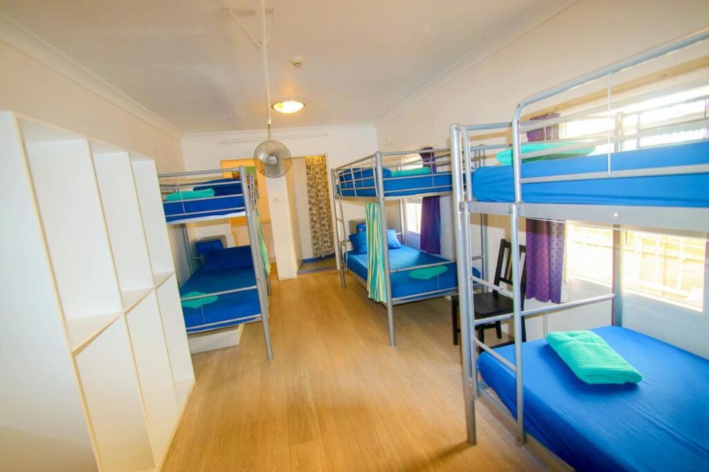 Bright, spacious and clean dormitory for your next stay at Original Backpackers, Potts Point Sydney