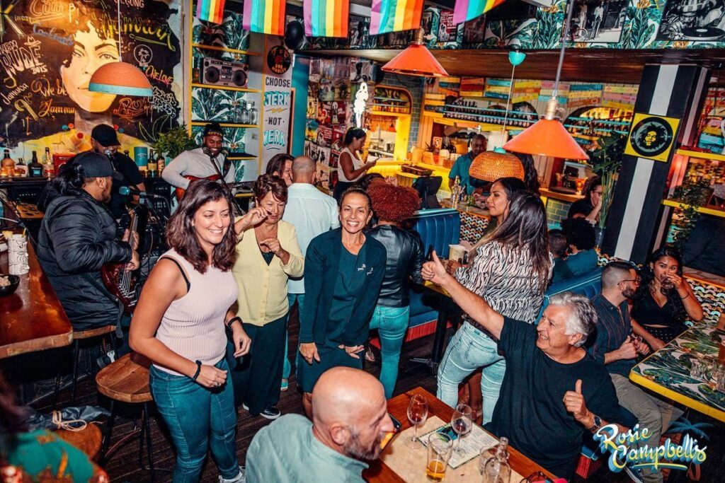 Guests and  locals having dinner and drinks at Rosie Campbell's at Surry Stays 