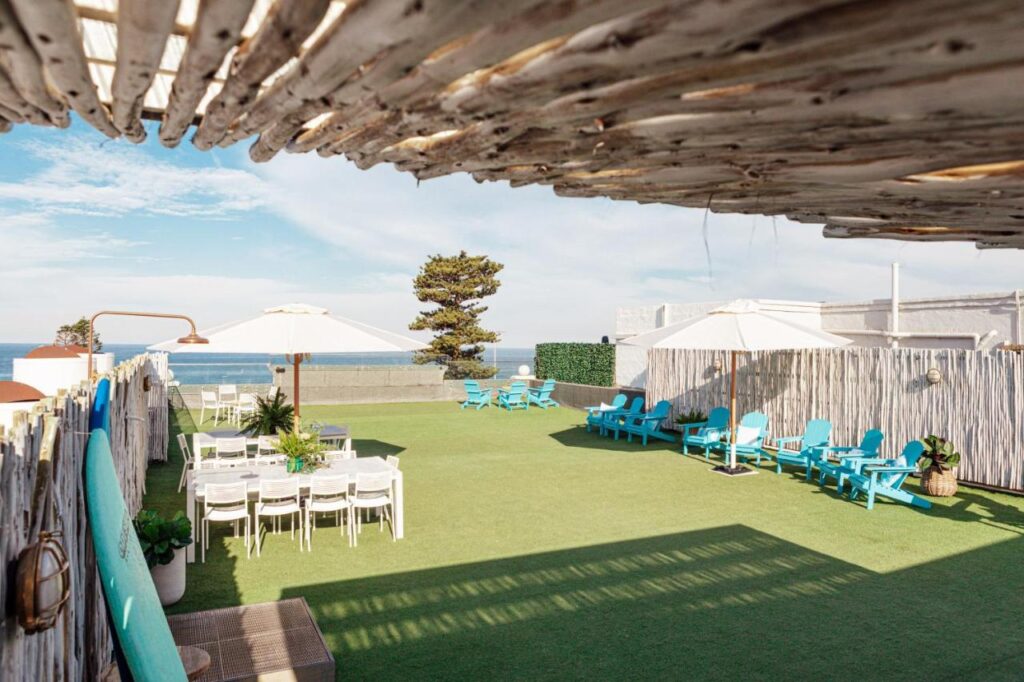 A rooftop terrace with deckchairs to soak up the sun or take in the breathtaking views of Bondi Beach at Wake Up! Bondi Beach