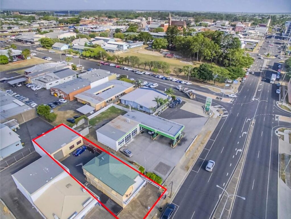 A birds eye sky view of the local area at Bunk Inn Hostel